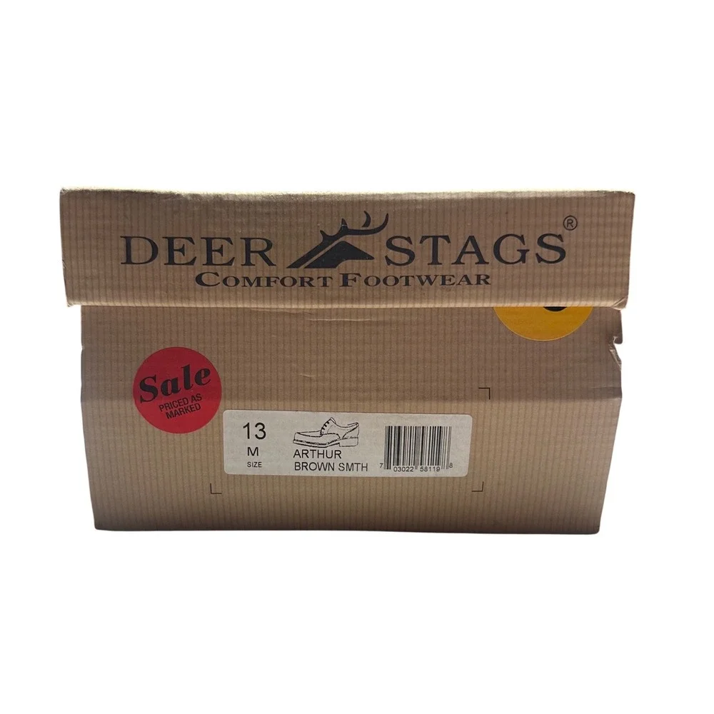 Deer Stags Arthur Mens Size‎ 13 Brown Smooth Moc Toe Oxford Dress Shoes NWT